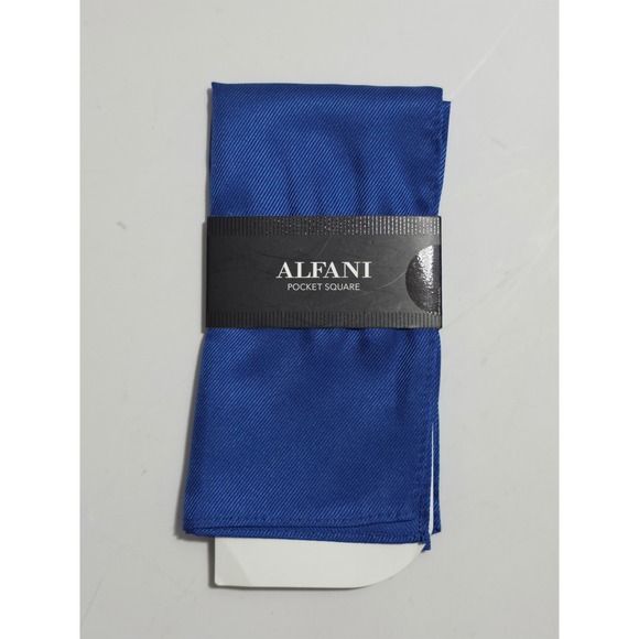Alfani Mens Pocket Square Royal Blue Silk NWT - Picture 2 of 4